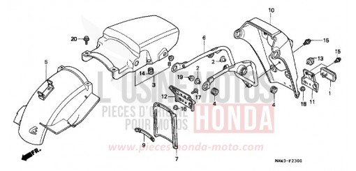 REAR FENDER XL600VT de 1996